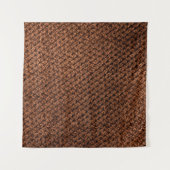 Tenture Tissu en tissu marron foncé, ondulé ridé (Devant)