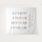 Tenture Tissu pour plan de table de mariage blanc et marro (Devant (Horizontal))