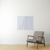 Tenture Tissu rayé blanc et gris (En situation (horizontale))
