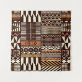 Tenture Tissu tribal africain patchwork abstrait vin (Devant)