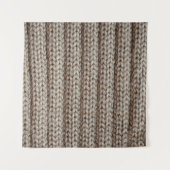 Tenture Tissu tricoté clair, texture brune. (Devant (Horizontal))