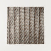 Tenture Tissu tricoté uni, texture marron. (Devant (Horizontal))