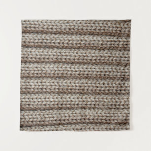 Tenture Tissu tricoté uni, texture marron.