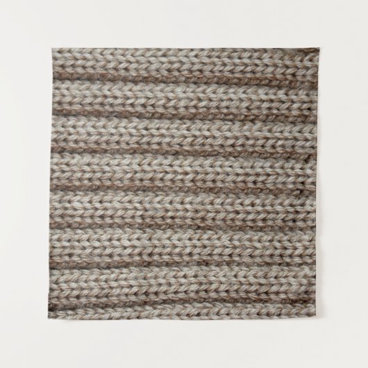 Tenture Tissu tricoté uni, texture marron. (Devant)