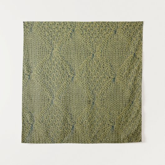 Tenture Tissu tricoté vert : texture rapprochée (Devant)
