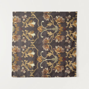 Tenture Tissu vintage avec fleurs brodées, dossier