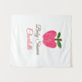 Tenture Titre de douche de bébé à l'aquarelle rouge pomme (Devant (Horizontal))