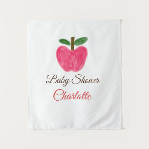 Tenture Titre personnalisé pour baby shower avec pomme aqu