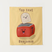 Tenture Toast de Cute kawaii et dessin animé de grille-pai (Devant)