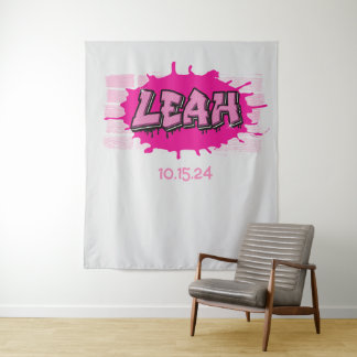 Tenture Toile de fond avec votre nom de graffiti Leah pour