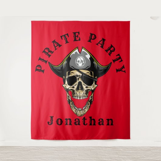 Tenture Toile de fond d'anniversaire sur le thème des pira (Devant)