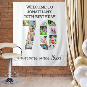 Tenture Toile de fond de collage de photos pour fête des 7