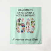 Tenture Toile de fond de collage photo menthe pour fête de (Devant)