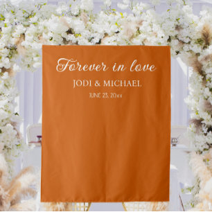 Tenture Toile de fond de mariage orange brûlé pour toujour