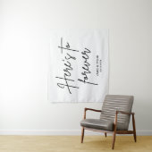 Tenture Toile de fond de mariage personnalisée 'Here's To  (En situation)