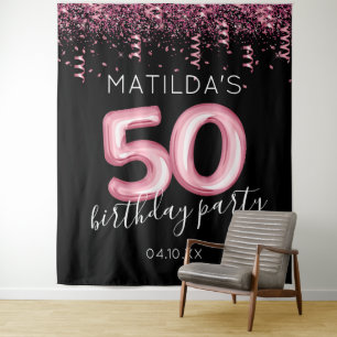 Tenture Toile de fond de photo à paillettes roses pour 50e