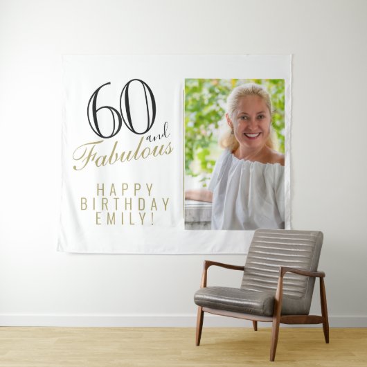 Tenture Toile de fond de photo pour 60e anniversaire 60 et (En situation (horizontale))