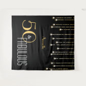 Tenture Toile de fond de photomaton noir or pour 50e anniv (Devant (Horizontal))