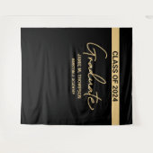 Tenture Toile de fond de remise de diplôme Nom Black Gold  (Devant (Horizontal))