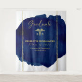 Tenture Toile de fond de remise des diplômes Caducée d'inf (Devant)