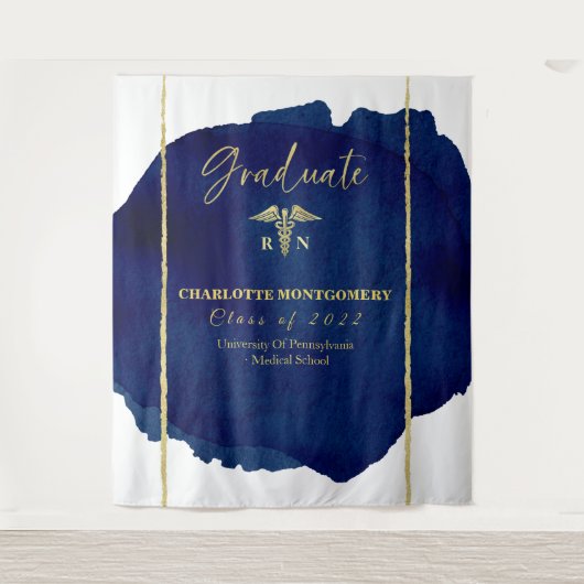 Tenture Toile de fond de remise des diplômes Caducée d'inf (Devant)