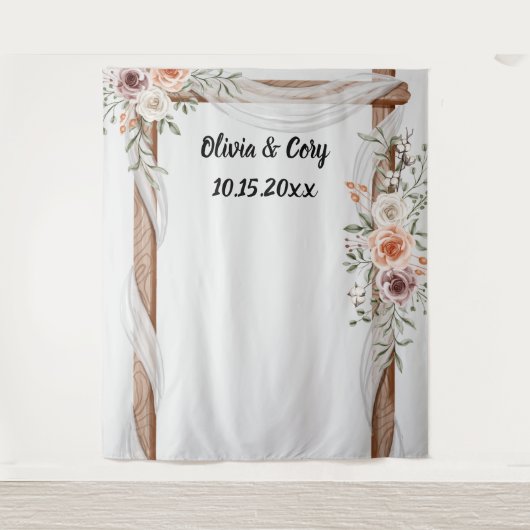 Tenture toile de fond mariage- arc- cabine photo (Devant)