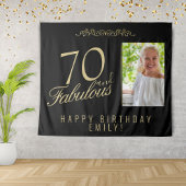 Tenture Toile de fond noire pour photo d'anniversaire 70 a