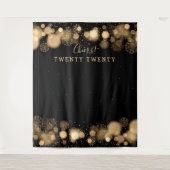 Tenture Toile de fond Nouvel An Or Hiver Enchanté (Devant)