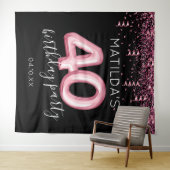 Tenture Toile de fond photo noir pour 40e anniversaire (En situation (horizontale))