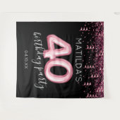 Tenture Toile de fond photo noir pour 40e anniversaire (Devant (Horizontal))