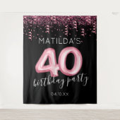 Tenture Toile de fond photo noir pour 40e anniversaire (Devant)