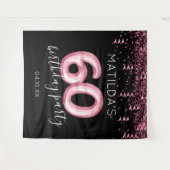 Tenture Toile de fond photo rose noir pour 60e anniversair (Devant (Horizontal))