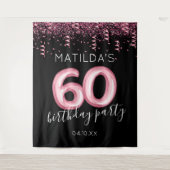 Tenture Toile de fond photo rose noir pour 60e anniversair (Devant)