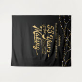 Tenture Toile de fond pour photo Or Noir pour les 55 ans (Devant (Horizontal))