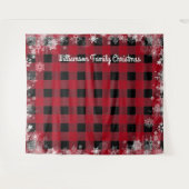 Tenture Toile de fond Rustique de Noël à carreaux rouges e (Devant (Horizontal))