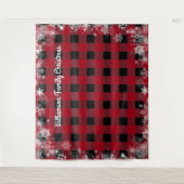 Tenture Toile de fond Rustique de Noël à carreaux rouges e (Devant)