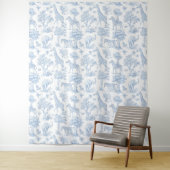 Tenture Toile de Jouy Safari animaux baby shower bleu (En situation)