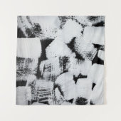 Tenture Toile peinte en noir blanc, abstraite. (Devant (Horizontal))