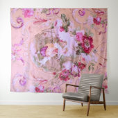 Tenture Toile victorienne antique Rococo Style rose floral (En situation (horizontale))