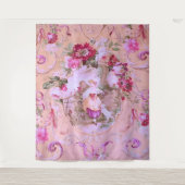 Tenture Toile victorienne antique Rococo Style rose floral (Devant)