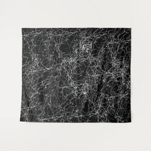 Tenture Toiles d'araignées noires et argentées Fête chic d (Devant (Horizontal))