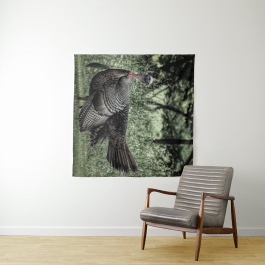 Tenture Tom Turkey Sage Green B&W (En situation (horizontale))