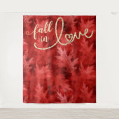 Tenture Tombé amoureux de l'automne | Fond photo rouge (Devant)