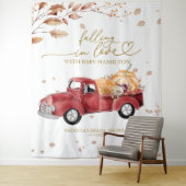 Tenture Tomber dans l'amour Baby shower arrière-plan (En situation)