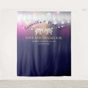 Tenture TONS D'AMOUR/Lumières de nuit d'éléphant Mariage p