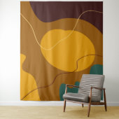 Tenture Tons Terre formes organiques abstrait arrière - pl (En situation)