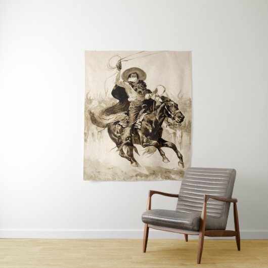Tenture "Toro Toro" A Vaquero Roping a Steer (En situation)