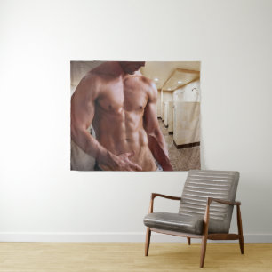 Tenture Torse d'homme musclé torse nu sixpack de SlipperyJ