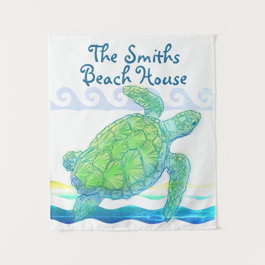Tenture Tortue bleue et verte (Devant)