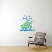 Tenture Tortue bleue et verte (En situation)